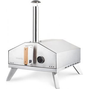 Four À Gaz Pour Pizza Gino440InoxSurface De 305X305 CmPierre En Cordiérite À PizzaJusqu‘À 450°CPorte Et Cheminée AmovibleT