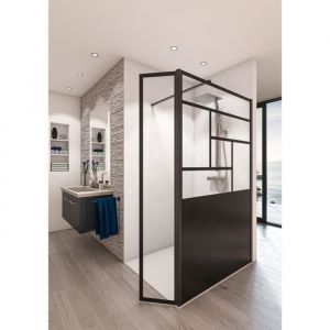 AURYS Paroi de douche en kit BALEARES® ATELIER N°14 - Verre Timeless 8 mm trempé by Saint-Gobain - L.100 cm x H.198 cm