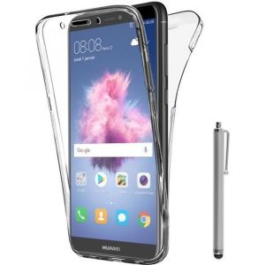 Pour Huawei P smart 5.65: Coque Silicone Gel ultra mince 360° protection intégrale Avant et Arrière + Stylet - TRANSPARENT