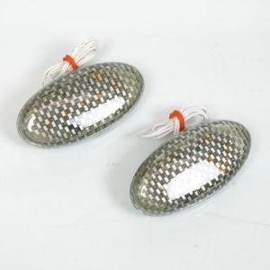 Clignotant Å“il de chat carbone à  LED pour auto moto scooter quad feu décoratif - MFPN : 273C-191551-1N