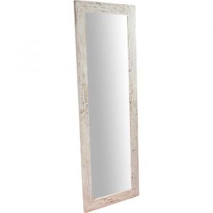 Miroir murale rectangulaire en bois massif de tilleul finition cr&egrave;me  L60 x PR3 xH 180 cm Made in Italy - L6096-C