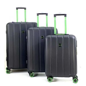 LUSTONE valise rigide monaco 1.1 Noir rose Set 3pcs