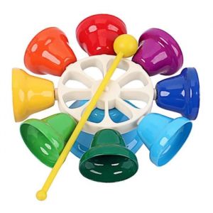 Clochette Musicale Cloche &Agrave; Main en M&eacute;tal ClocheSecouer Hochet  Clair Clochette Aide &Eacute;ducatif Pr&eacute;coce Cloche &Agrave; Main