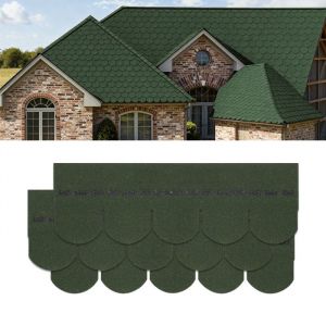 Bardeaux bitum&eacute;s toiture Shingle queue de castor &ndash; Bardeaux bitumineux pour abri de jardin/garage &ndash; Vert &ndash; 3 m&sup2; &ndash; Lot de 21 bardeau