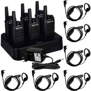 Retevis RT668 Talkie Walkie avec Chargeur 6 Voies Écouteurs Talkie Walkie Rechargeable 1200 mAh VOX pour École Sécurité(6