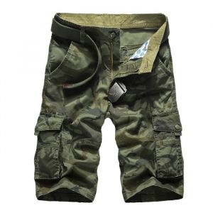 Bermuda Homme Cargo Camouflage Shorts Homme de Militaire - Vert militaire