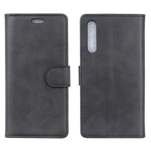 Coque Huawei P20 Etui Portefeuille PU Cuir Antichoc TPU Housse de Protection Support Flip Cover Huawei P20 5.8 -Noir