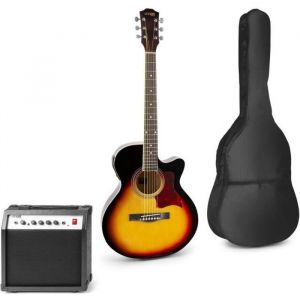 MAX Showkit - Guitare électro-acoustique - Sunburst cordes en acier ampli 40W sac de transport accordeur numérique