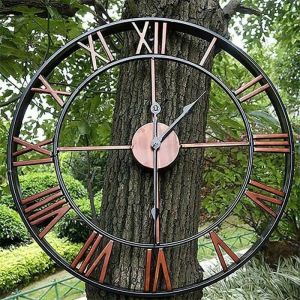 Horloge de jardin Horloge murale de jardin ext&eacute;rieure Grande horloge de jardin &agrave; chiffres romains Horloge ext&eacute;rieure en fer