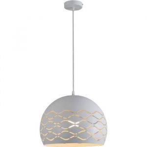 Suspension boule en métal ajouré Ø30cm blanc