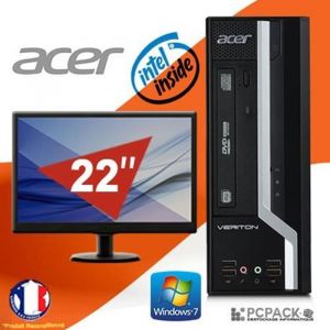 Unit&eacute; Centrale - PC BUREAU ACER Veriton X2611G Intel 2.60Ghz 4Go 500Go WIN 7 + ECRAN 22