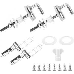 2 PCS Kit de Fixation Abattant WC Attache Charni&egrave;re Abattant WC Charni&egrave;res de Fixation pour Abattant WC Charniere Abattant WC