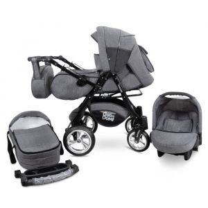 GagaDumi Urbano combinée 3 en 1 poussette nacelle Siège-Auto avec tous les accessoires Landau (U5- Jean)
