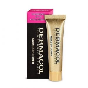 Dermacol Fond de Teint Couvrante Totale  Base Correctrice Waterproof SPF 30  Camouflage de Tatouage Acné 208 Ivoire clair