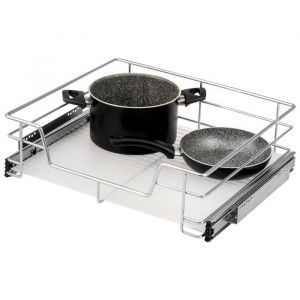 bremermann Tiroir télescopique 60 cm avec étagère tiroir de cuisine pour équipement ultérieur tiroir darmoire en métal chromé