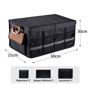 Boîte de rangement de coffre de voiture 63L sac de rangement pliable sac de rangement de coffre portable noir