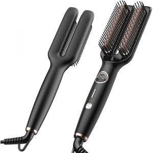 Brosse &agrave; LisserBrosse LissanteDouble Peigne Lissant Avec Indicateur LEDPeigne Chauffant Peigne Lisseur Cheveux pour Cheveux Avec