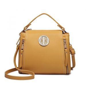 Sac &agrave; Main Femme 25x11x22cm Sac &agrave; Bandouli&egrave;re Femme Avec Sangle R&eacute;glable Sac Fourre-tout en Cuir Pu pour Shopping Voyage Jaune