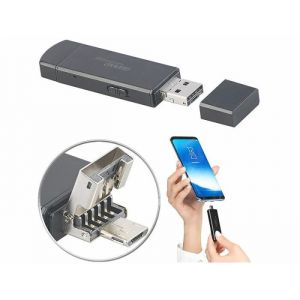 Enregistreur vocal et cl&eacute; USB 2 en 1 - AUVISIO - REC-220 - Fonction VOX - 8 Go - Blanc