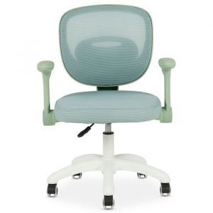 Chaise de bureau enfant AMELIA Vert Réglable en hauteur avec Accoudoirs Assise Rembourrée Confortable