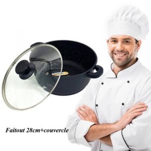 Faitout - Natural Cook Professionnel - 28 cm - Antiadh&eacute;sif - Pierre granit&eacute; c&eacute;ramique