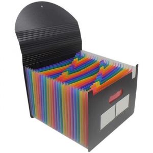 Trieur Document A4 - Classeur Accord&eacute;on - 24 Compartiments - Couvercle Extensible - Onglets de Couleur