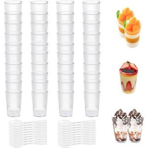 Verrine Plastique - Non spécifié - 90ML - 50 Pièces - Réutilisable - Avec Cuillères