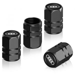 4 Pièces Capuchon de Valve Auto Bouchons de ValveMétal Bouchons de Valve Voiture Compatible avec Audi A1 A3 RS3 A4 A5 A6