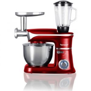 Robot pétrin - TECHWOOD - Modèle 1300 W - Bol inox 65L - Hachoir et Blender - 6 vitesses