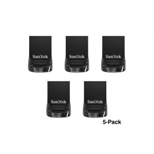 Lot de 5 SanDisk 128 Go Ultra Fit USB 3.2 Clé USB des vitesses allant jusquà 400 Mo/s