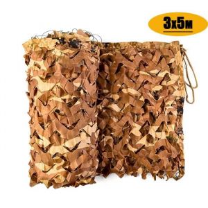Filet de Camouflage VIPITH Filet de Ombrage Camouflage Désert Jardin Store Voiture Couverture - 3x5m