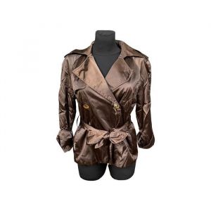 Zara Manteau Femme Court avec Ceinture &Eacute;l&eacute;gant Tendance Confortable Marron Taille L