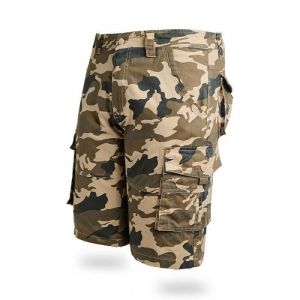 Short Cargo Militaire Homme Coupe Droite Casual Short Ete Multi-poches en Coton Couleur Unie-Camouflage - Kaki camouflage