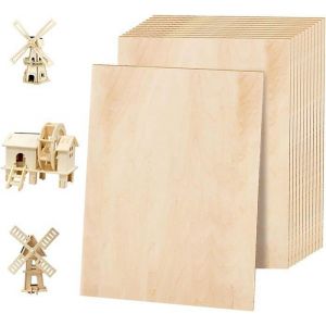 6pcs Contreplaqu&eacute; 2mm Bois Brut A4 30 * 21cm Feuille de Bois Rectangulaire Plaque Bois Brut Bouleau Planche Bois Non Finie