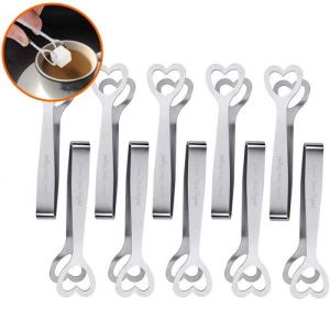 10 Pcs Pince Bonbon Pince a Sucre Glace Inoxydable Pince pour Glace Sucre Biscuit Bar Buffet Grill