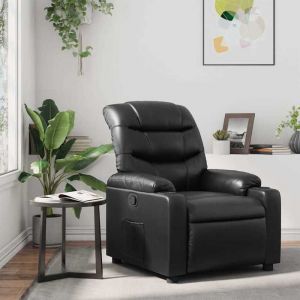 BEWI&reg;Fauteuil inclinable - Fauteuil R&eacute;glable/Fauteuil de relax - 1 personne - Noir Similicuir &FR77207