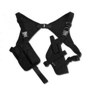 HOLSTER D EPAULE AMBIDEXTRE NOIR AVEC PORTE CHARGEUR DOUBLE MILTEC