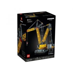 LEGO 42146 Grue sur chenilles Jaune LR 13000 Liebherr - Collection Engin chantier Technic - Set Construction Adulte + carte