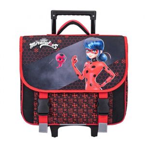 Cartable à roulettes MIRACULOUS 41cm 2 compartiments noir