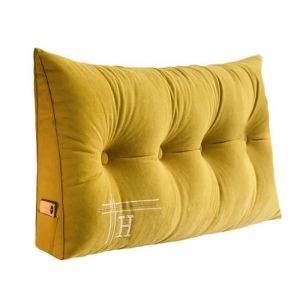 Coussin de Lecture Compensé pour Lit de Supérieure Oreiller Triangulaire Coussin de Soutien Géant et Tête de LitJaune120*50*20cm
