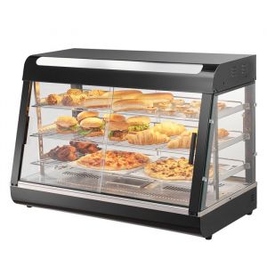 Vitrine Chauffante Commerciale 3 Niveaux-VEVOR-Présentoir à Chaud 1500 W avec Lumière-Chauffage à Vapeur 30-85 ℃-130 L