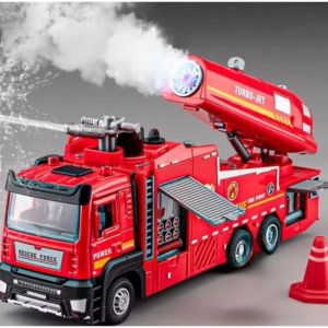 Camion de pompier Turbo-Jet avec canon à eau sons et lumières – Véhicule de secours réaliste 205 cm