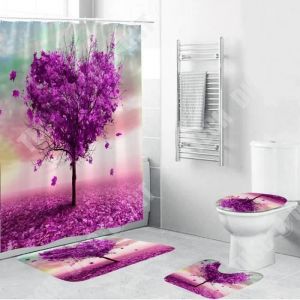 Set de salle de bain - TD® - 4 Pièces - Antidérapant - Polyester - Violet