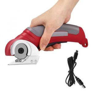 Ciseaux électriques sans fil 4 V，Ciseaux Couture Tissu– Cutter rotatif rechargeable pour tissus cuir moquette carton et
