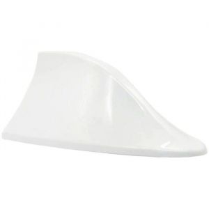 Antenne de Voiture Universelle en Forme d&rsquo;aileron de Requin - Antenne Radio FM/AM pour Auto SUV Camion Van (Blanc)