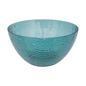 Saladier - Collection Estival - Bleu Pétrole - Ø 25.5cm - Effet Martelé - Polystyrène Choc