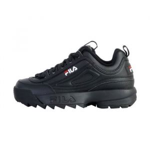Baskets FILA DISRUPTOR II - Femme - Noir - Synthétique - Plat - Lacets