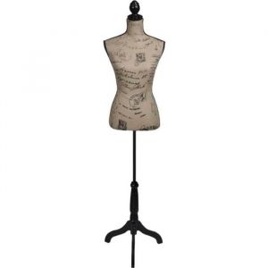 Buste de couture Mannequin de Femme Marron et Noir Jute