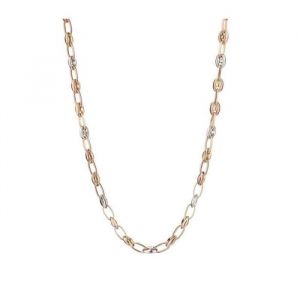 Collier Femme Trois Ors - Grains de Café Tricolores Jaune Blanc et Rose