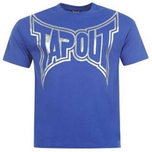 T-Shirt Homme - TAPOUT - MMA - Bleu et Argent - Manches courtes - 100% coton
